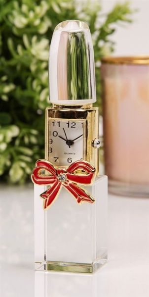 Glass Lipstick miniature clock